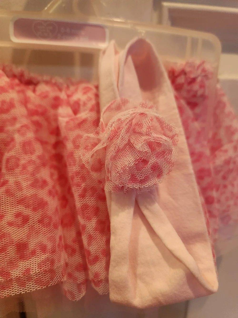 The Children's Place Pink Tulle Leopard Print Skirt with Headband